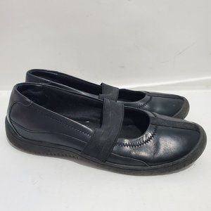 Clarks Comfort Shoes Women 9M Black Leather Flats Mary Jane